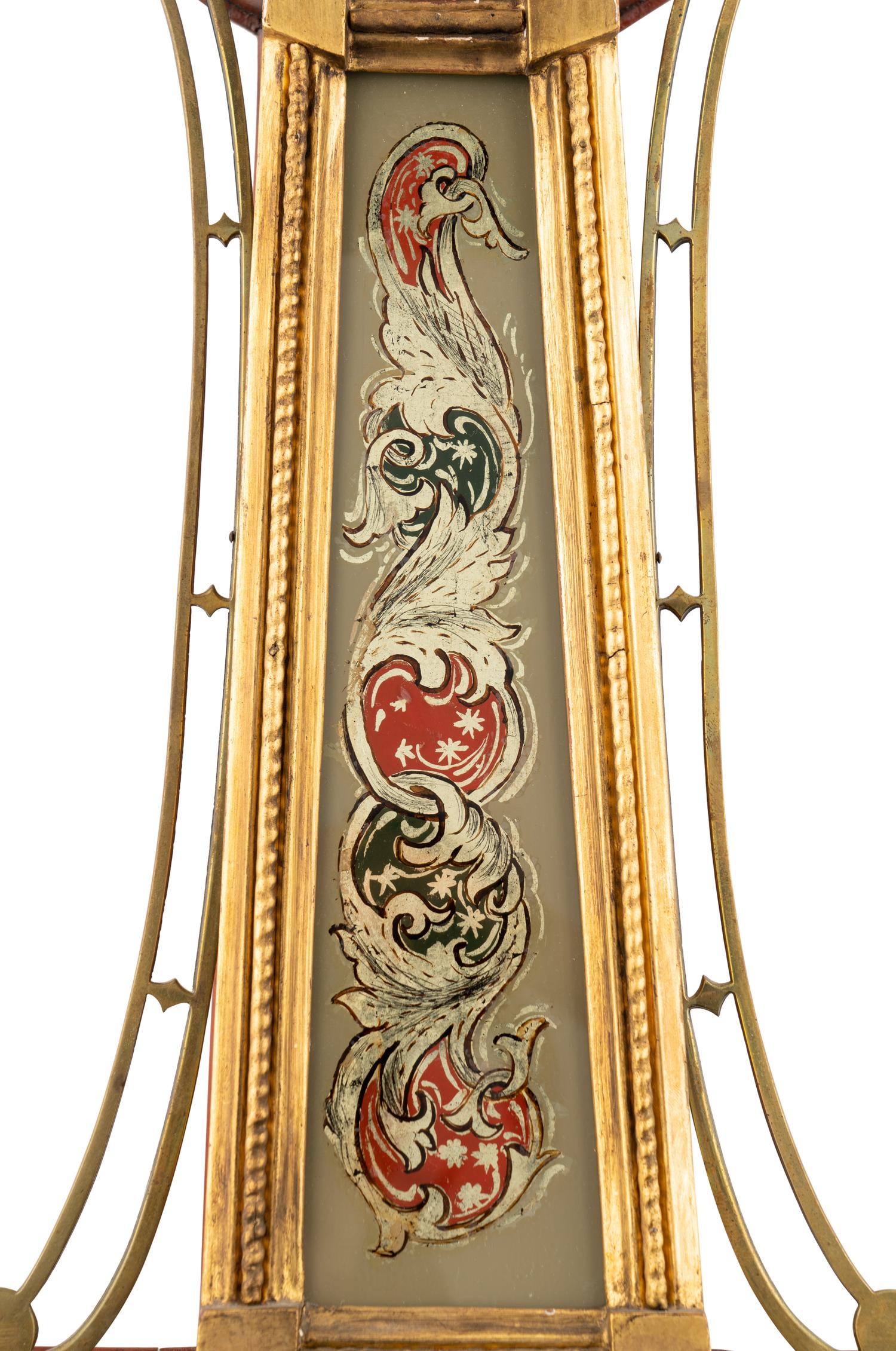 An Federal Parcel-Gilt and Eglomise Decorated Banjo Clock