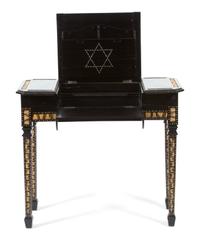 A Ceylonese Ebony and Porcupine Quill Console Table Height 30 x width 35 x depth 17 1/2 inches. — 20TH CENTURY