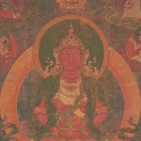 A Tibetan or Bhutanese Thangka of Amithaba 西藏或不丹 無量壽佛唐卡