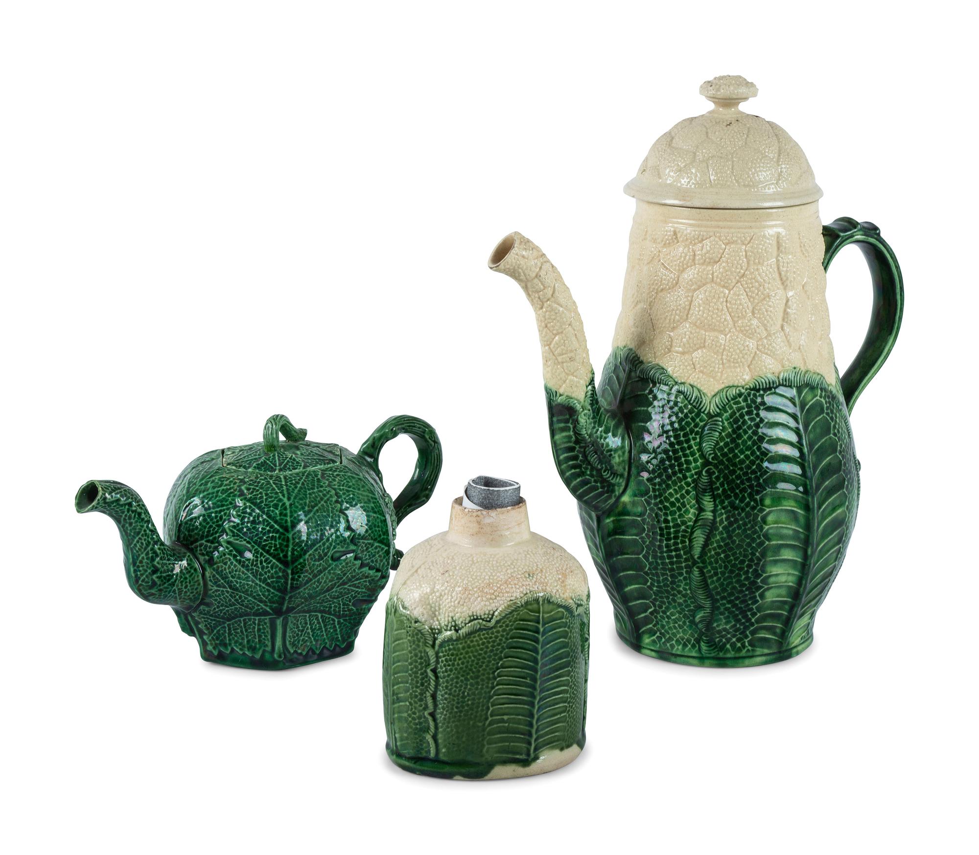A Group of English Majolica Serving Articles