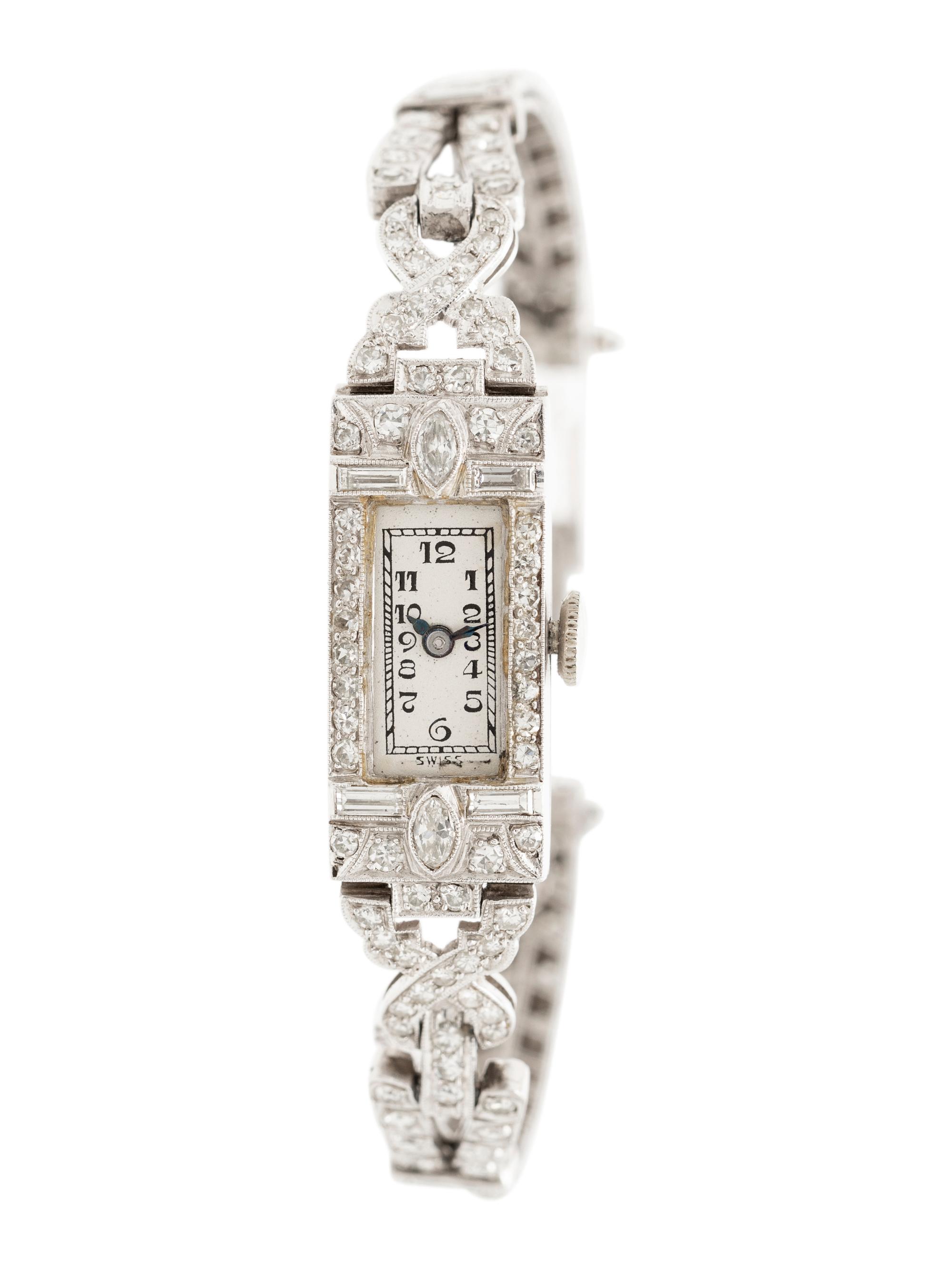 PLATINUM AND DIAMOND WATCH