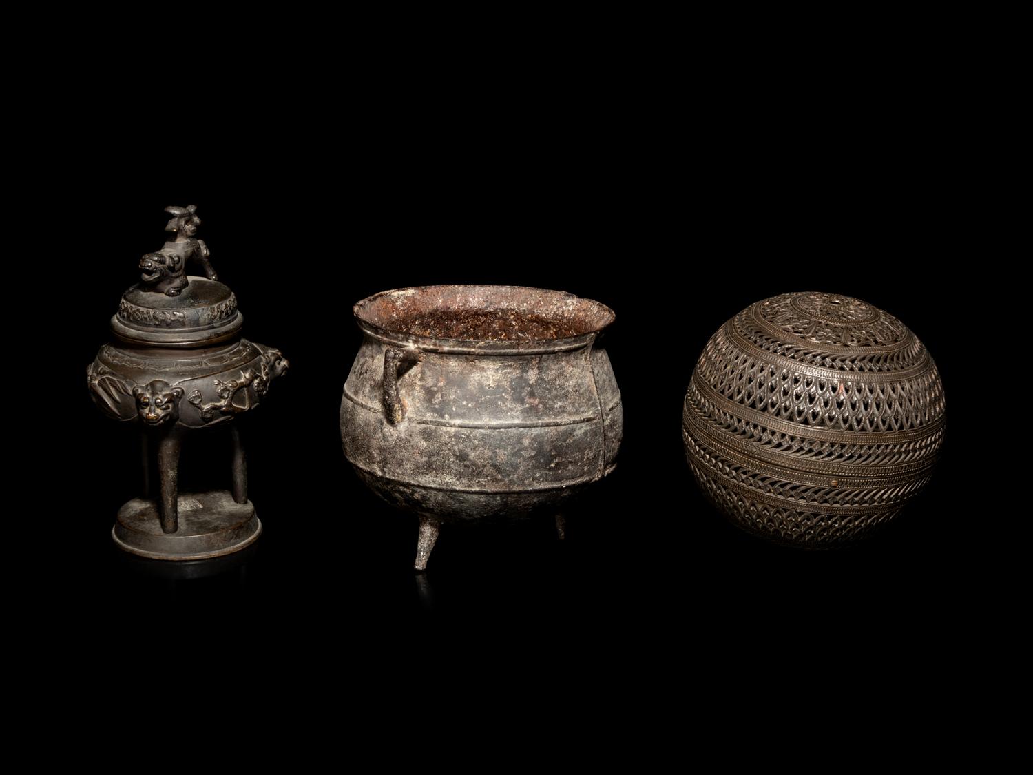 Nine Chinese Bronze Incense Wares