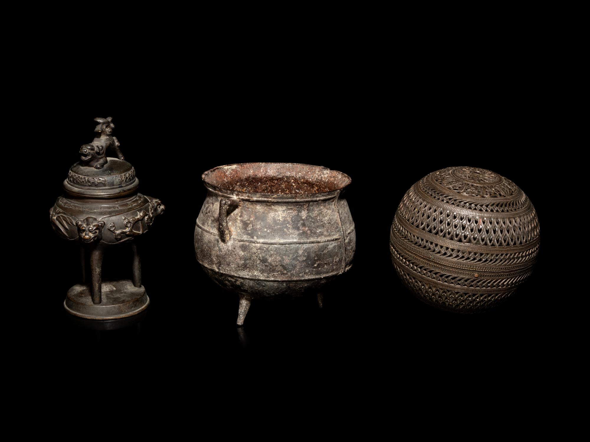 Nine Chinese Bronze Incense Wares