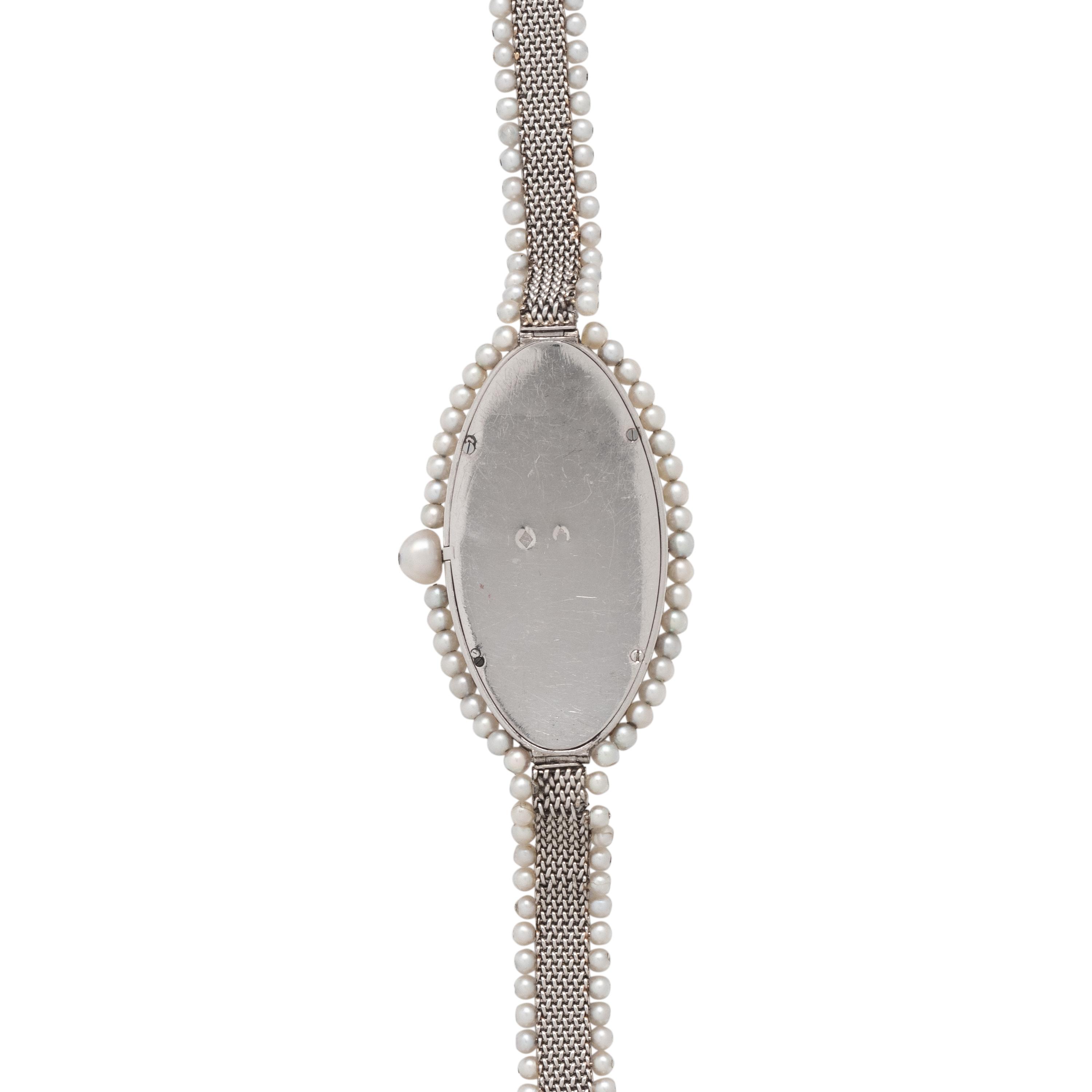 VERGER FRÈRES, BELLE ÉPOQUE, PLATINUM, PEARL AND DIAMOND WATCH