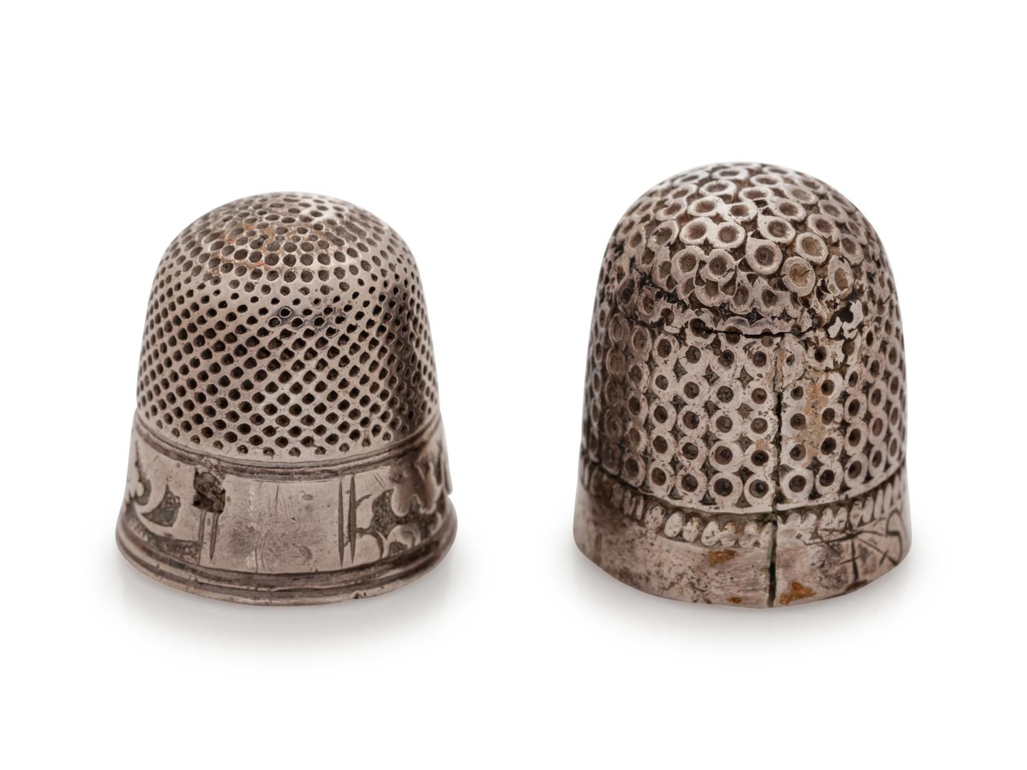 Two George III Silver Child's Thimbles