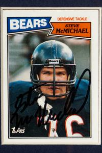 A Collection of Chicago Bears Hall of Fame Signed Trading Card Displays Featuring Steve McMichael, Jim Covert and Stan Jones