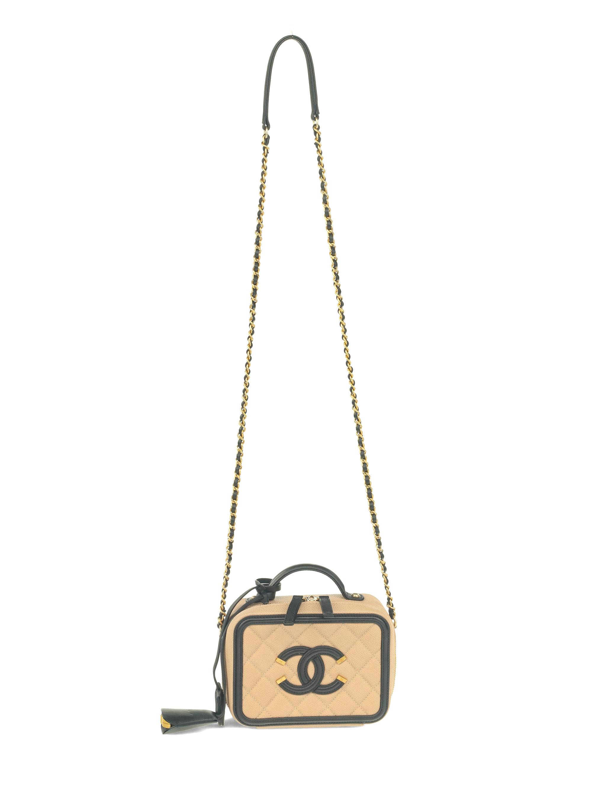 Chanel Quilted Small CC Filigree Vanity Case
