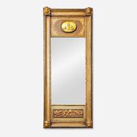 A Neoclassical painted and parcel-gilt wood and gesso pier glass Northern European, early 19th century and later