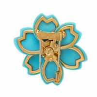 Van Cleef & Arpels, 'Rose de Noël", Turquoise, Diamond, and Yellow Gold Brooch