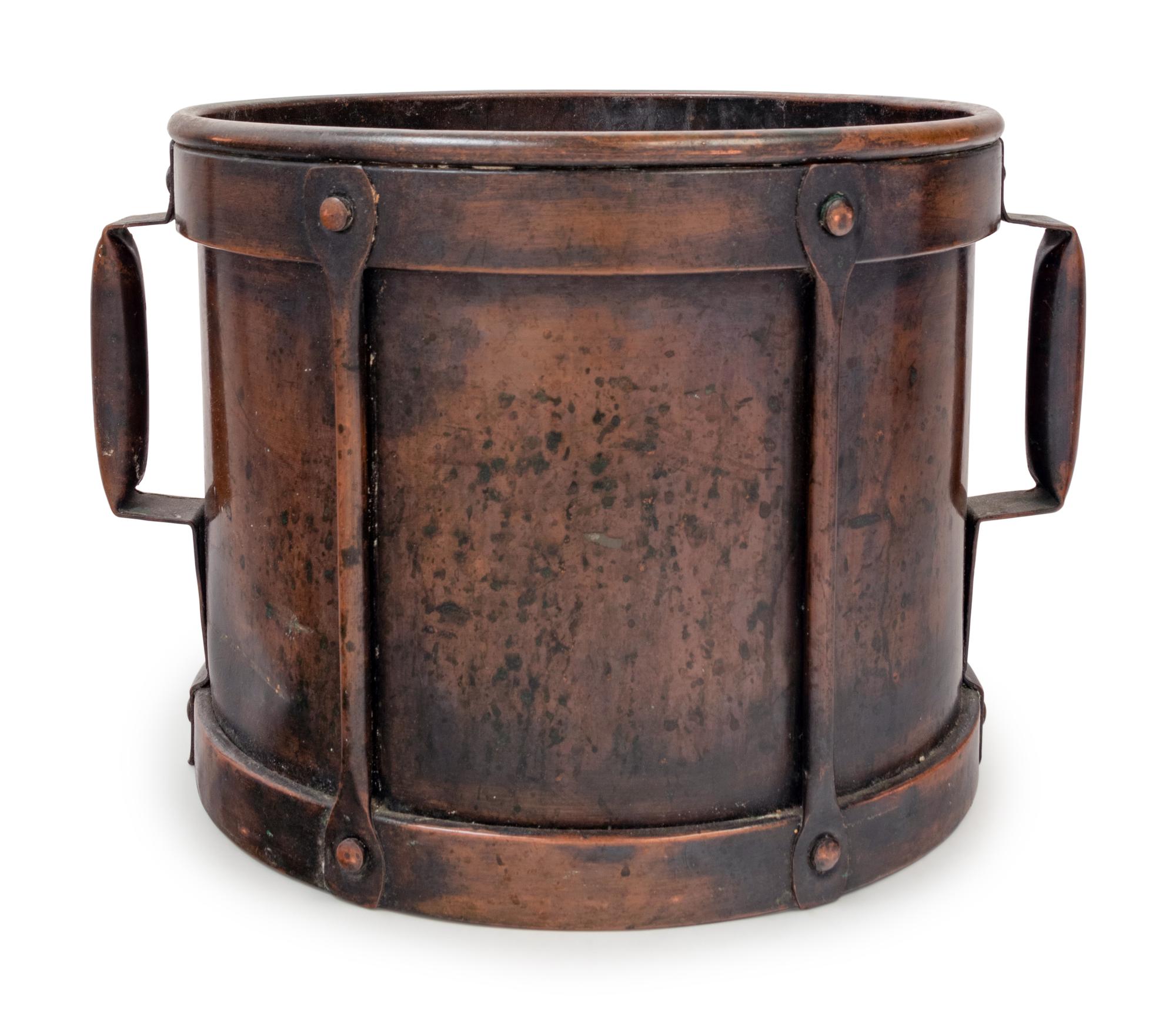 A Continental Bronze Drum-Form Jardinière