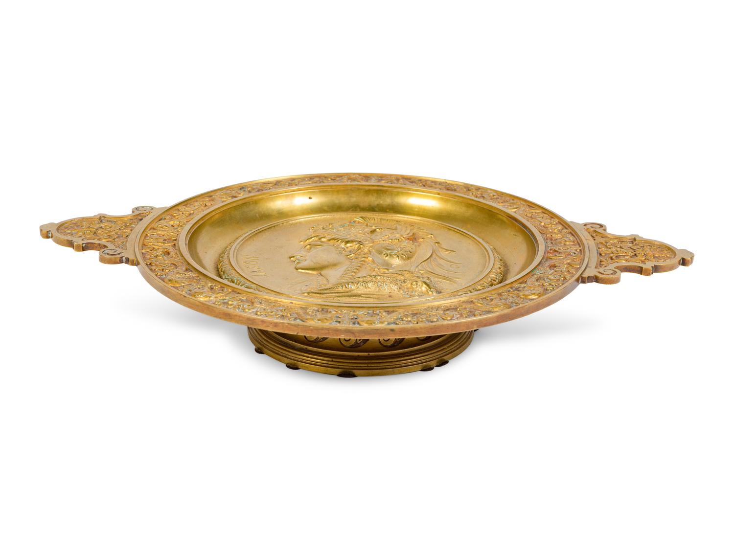 A Gilt Bronze Tazza with the Profile of Jason by E. Provost (French, 19th Century)