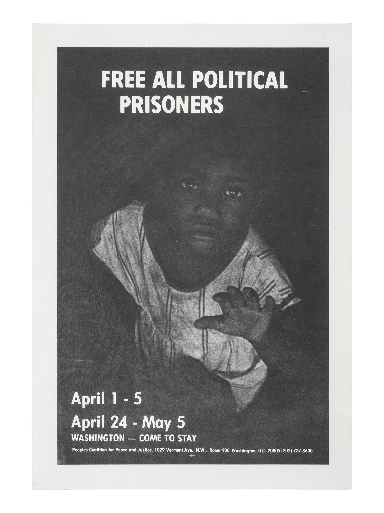 [AFRICAN AMERICANA - CIVIL RIGHTS]. Free All Political Prisoners . Washington, DC: People's Coalition for Peace and Justice, [1971].