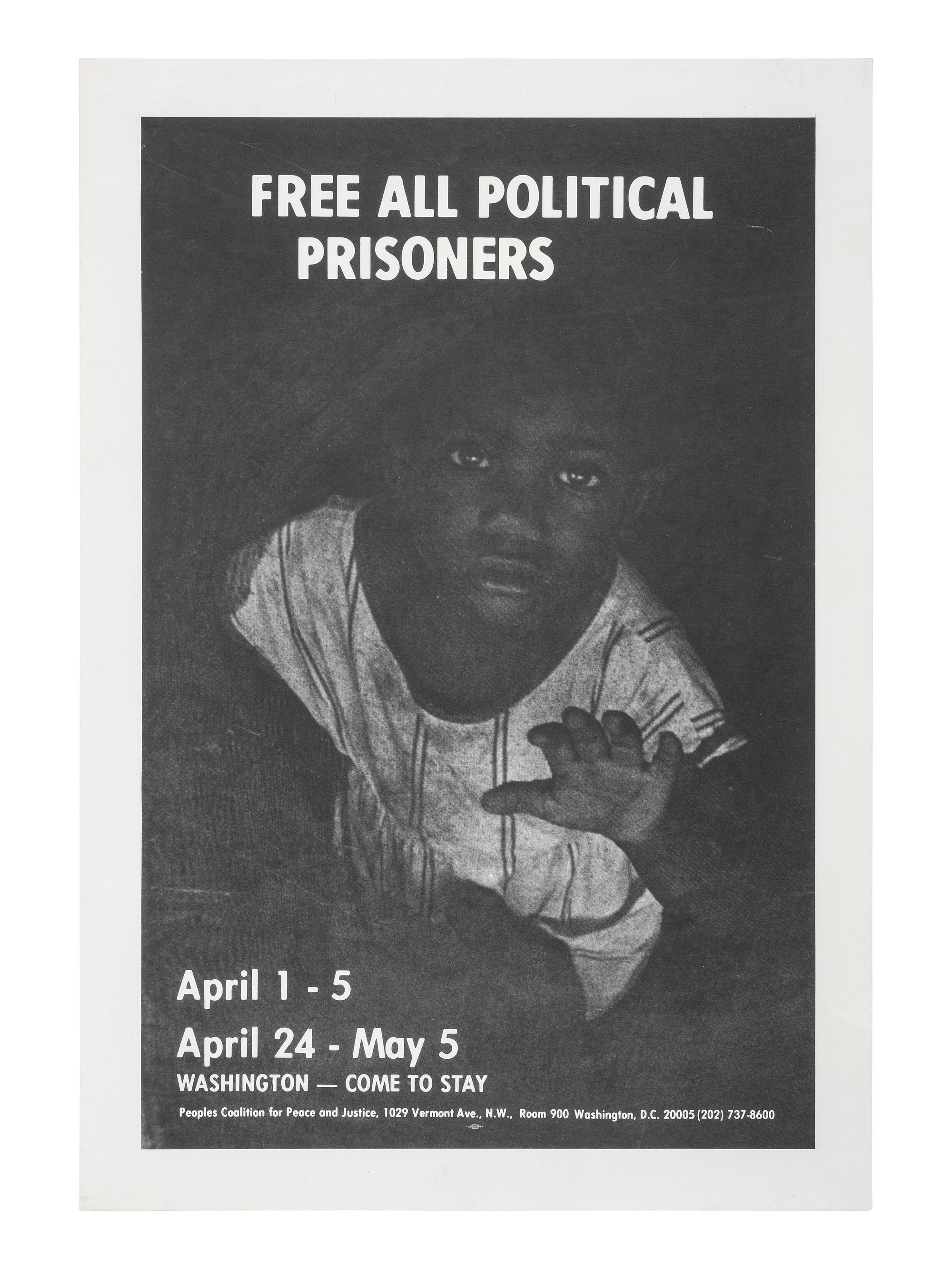 [AFRICAN AMERICANA - CIVIL RIGHTS]. Free All Political Prisoners . Washington, DC: People's Coalition for Peace and Justice, [1971].