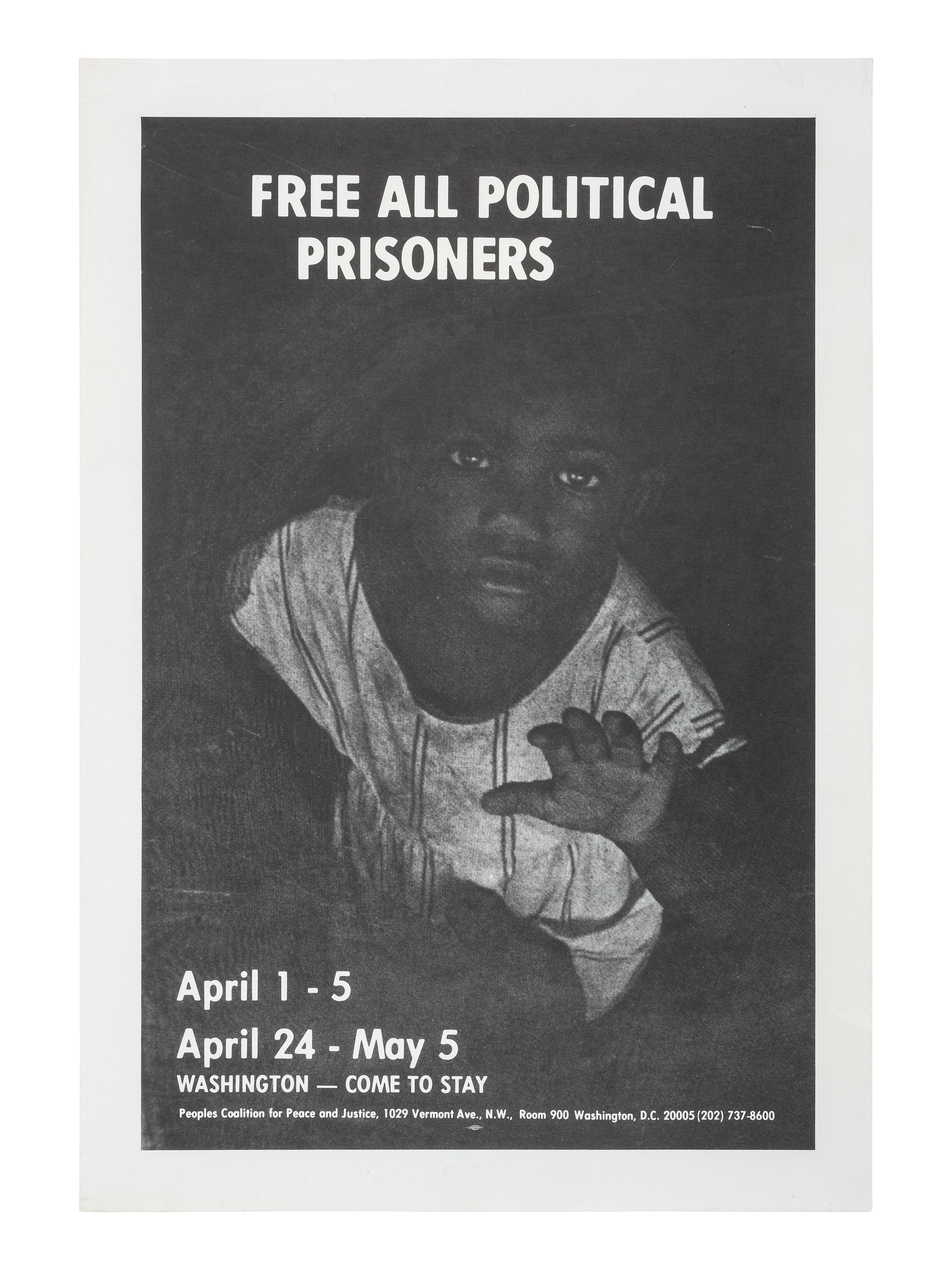 [AFRICAN AMERICANA - CIVIL RIGHTS]. Free All Political Prisoners . Washington, DC: People's Coalition for Peace and Justice, [1971].