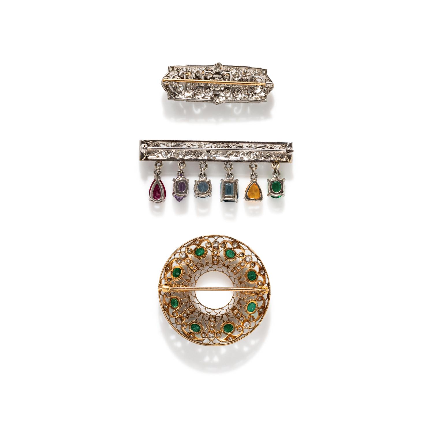 COLLECTION OF DIAMOND BROOCHES