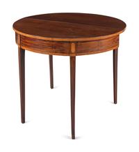 A George III Satinwood-Banded Mahogany Flip-Top Table