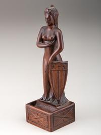 A Carved Mahogany Figure of Lady Liberty