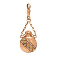 ANTIQUE, TRICOLOR GOLD BOTTLE FOB PENDANT