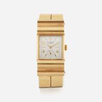 A lady's gold bangle cuff bracelet watch, Clinton Retro