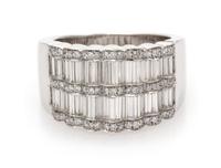 An 18 Karat White Gold and Diamond Ring, 8.60 dwts.