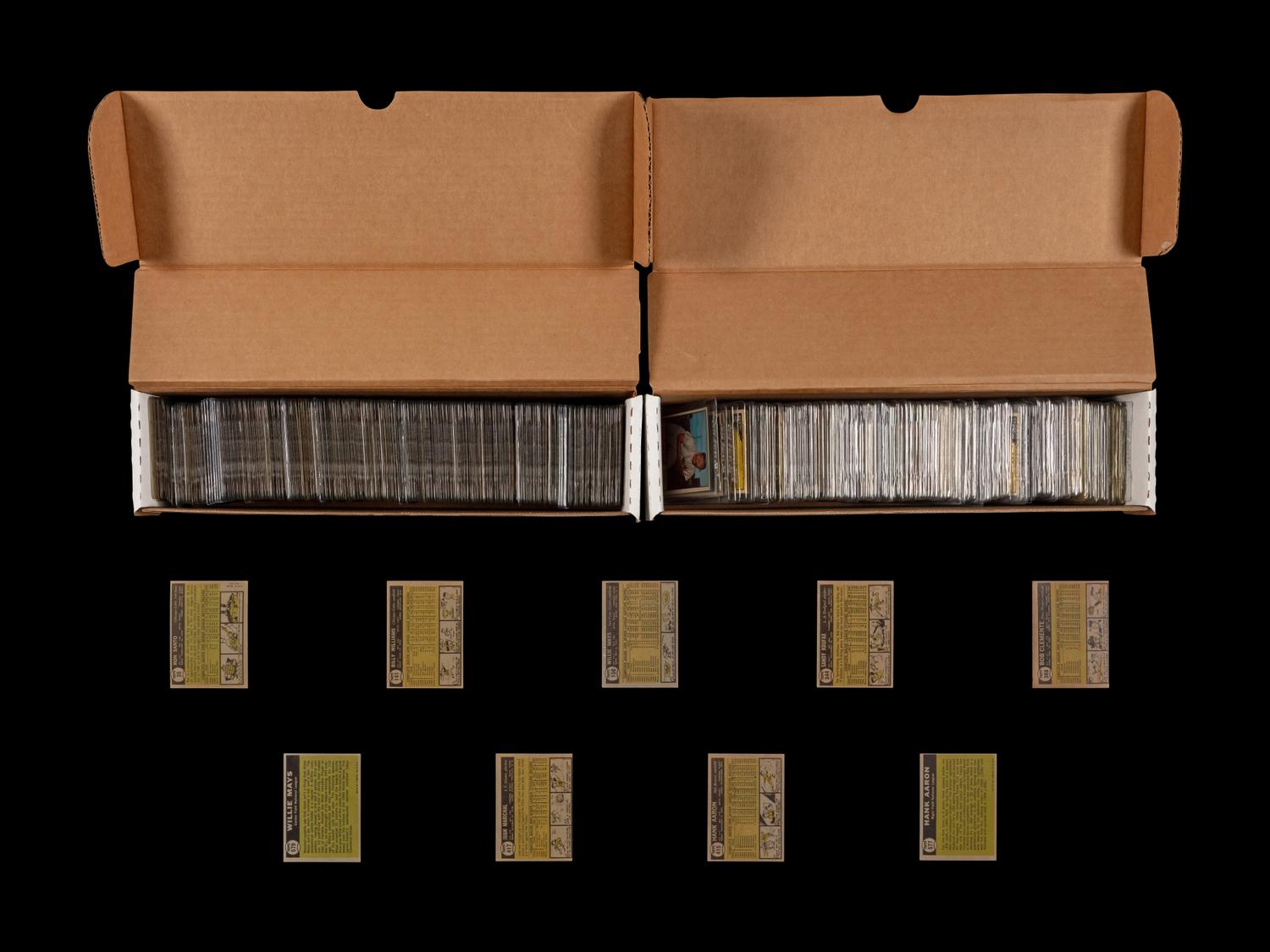 A Complete Set Of 1961 Topps Baseball Cards (587/587) including SGC Graded Mickey Mantle Cards