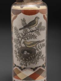 A Pair of Andrew Clemens (American, 1857-1894) 'Sweetheart' Sand Bottles
