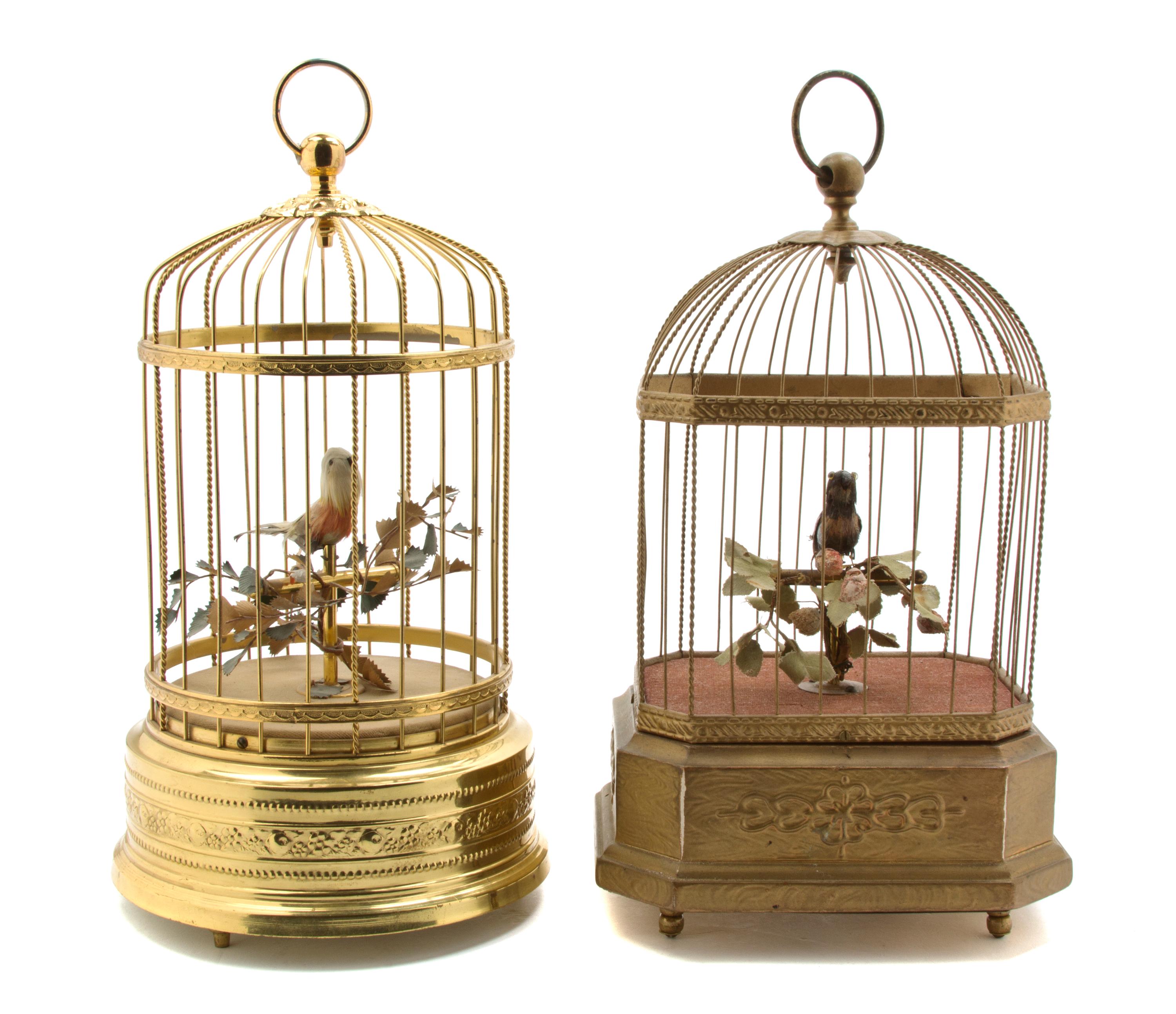 A German Singing Bird Cage Automaton, Height of first 10 1/2 inches.