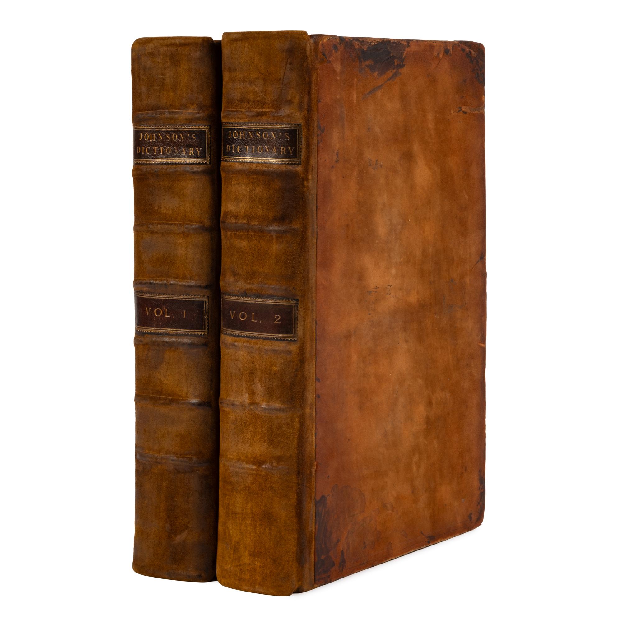 Johnson, Samuel (1709-1784). A Dictionary of the English Language in which the words are deduced from their originals, and illustrated in their different significations by examples from the best writers . London: W. Strahan for J. and P. Knapton; T. and T. Longman; C. Hitch and L. Hawes; A. Millar; and R. and J. Dodsley, 1755.