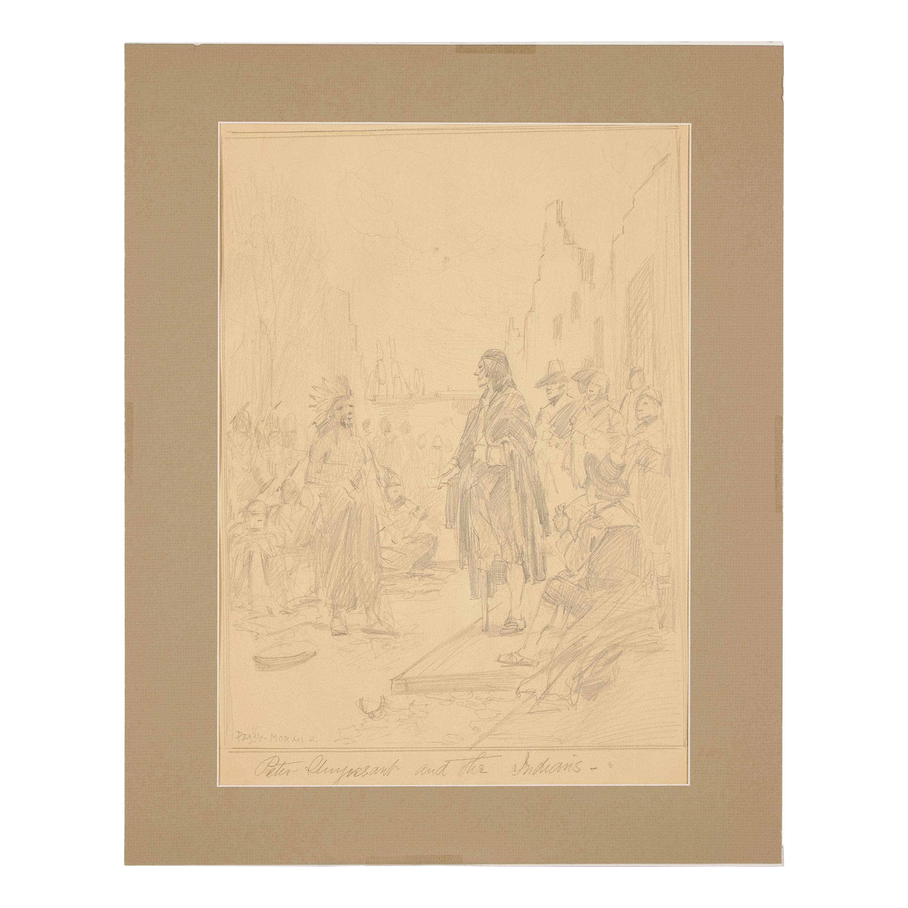 Edward Percy Moran (1862-1935) — Four Works: Studies of Early American Historical Events