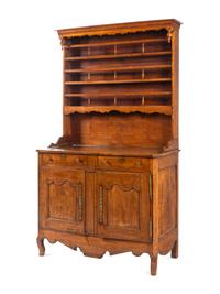 A French Provincial Walnut Buffet Deux Corps