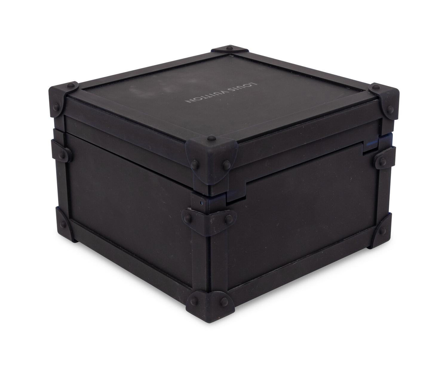 LOUIS VUITTON, BLACK JEWELRY BOX