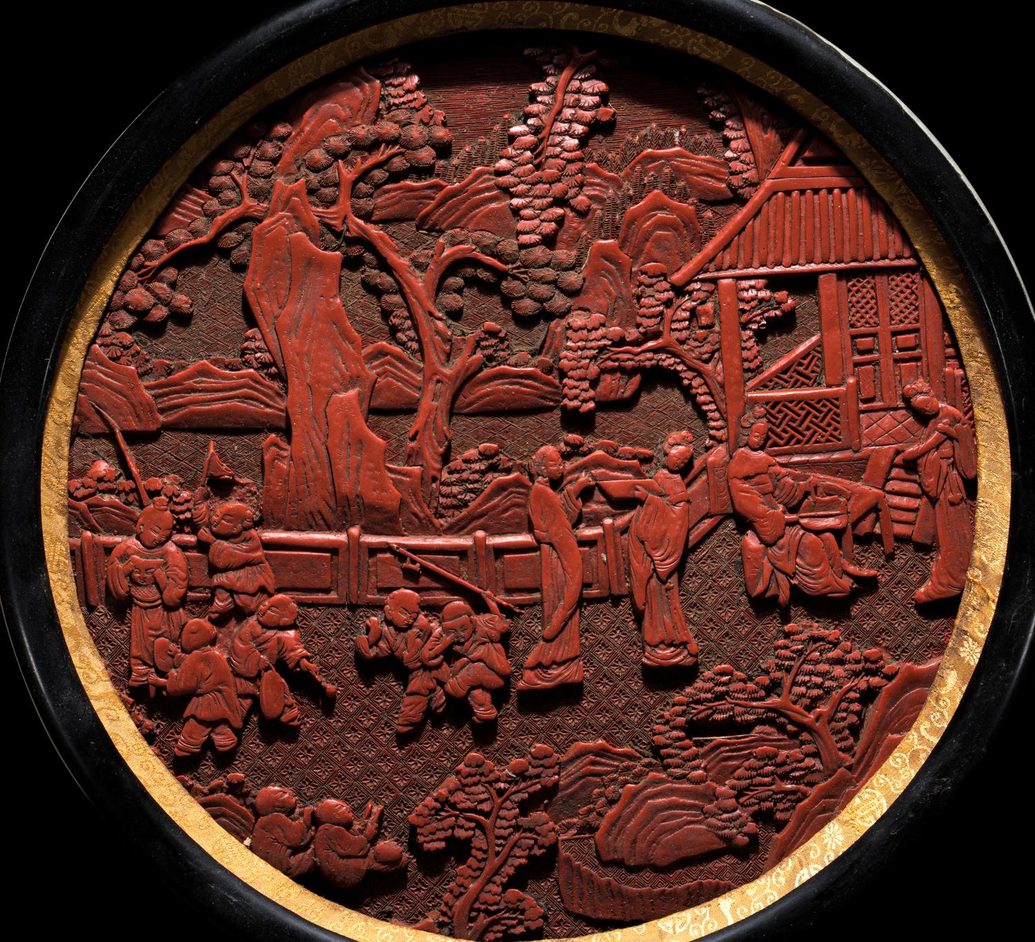 Four Chinese Cinnabar Lacquer Articles