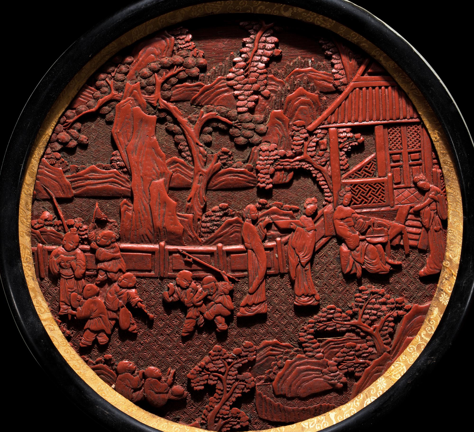 Four Chinese Cinnabar Lacquer Articles