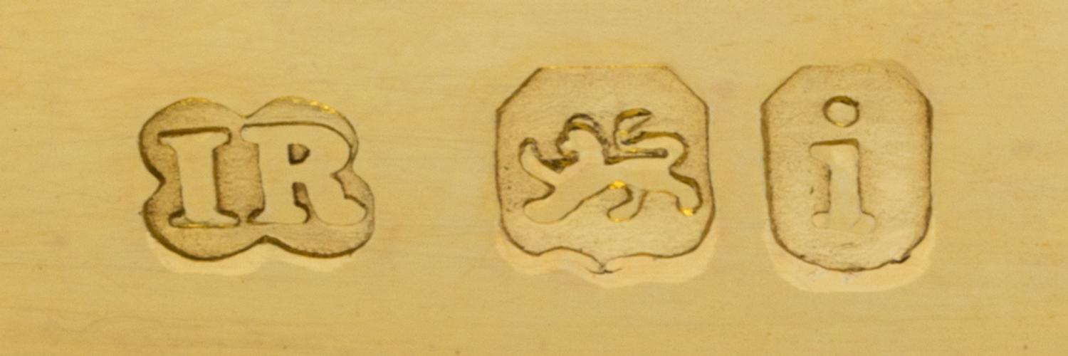 A Near Pair of George IV Silver-Gilt Boxes, John Reily, London, 1824, the lid having a foliate rim, the top engraved with a floral and