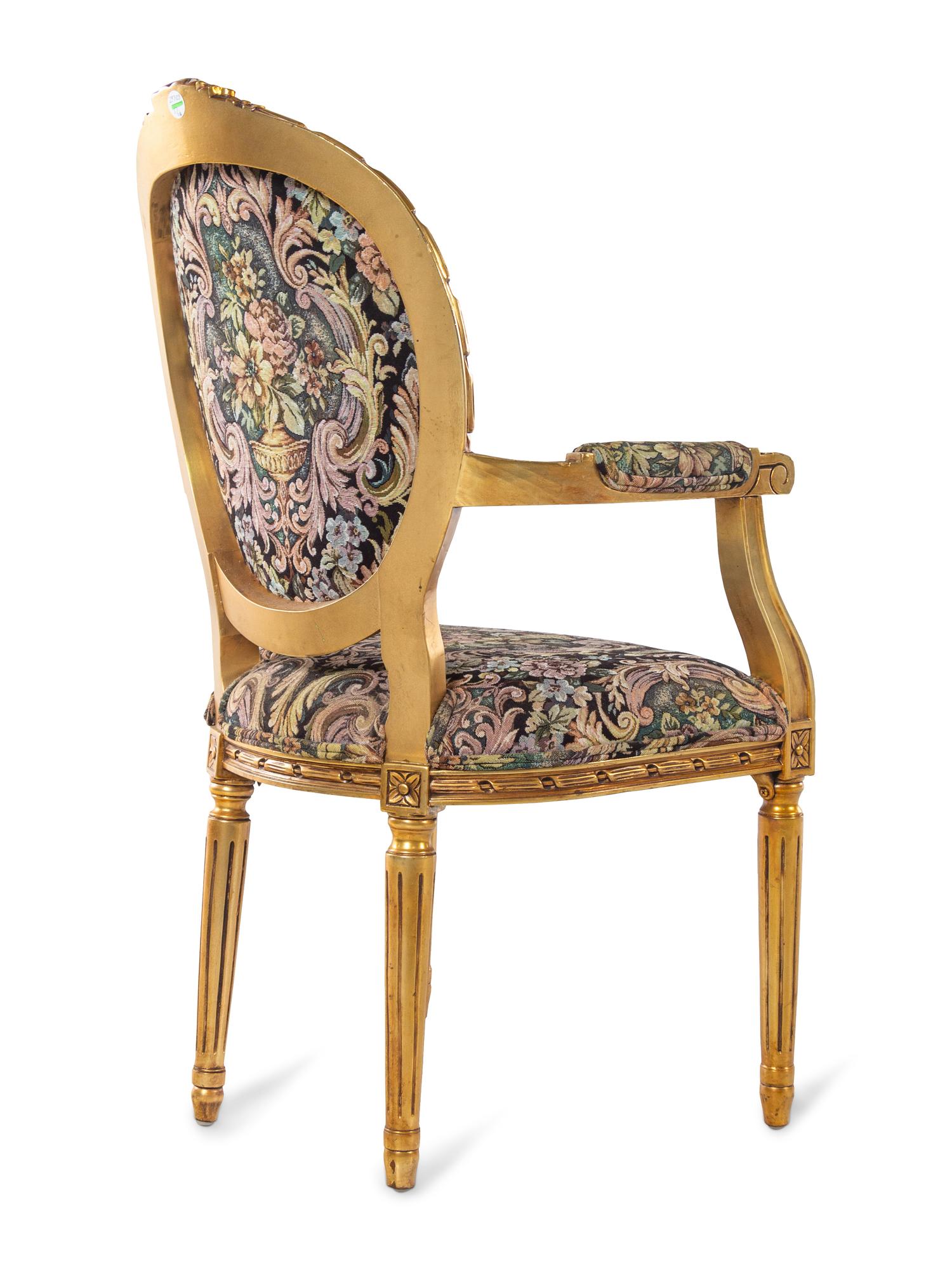 A Set of Four Louis XVI Style Giltwood Fauteuils