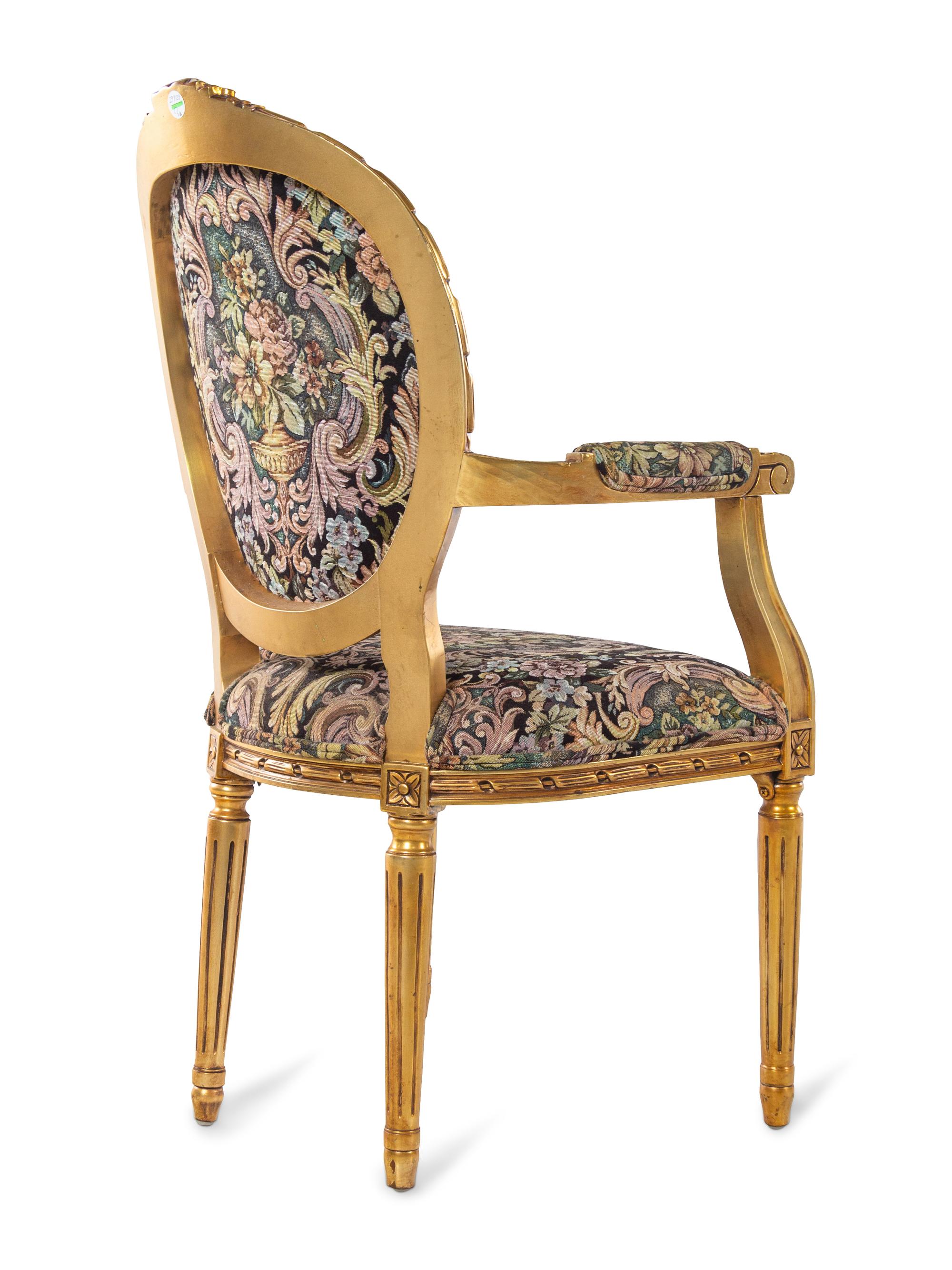 A Set of Four Louis XVI Style Giltwood Fauteuils