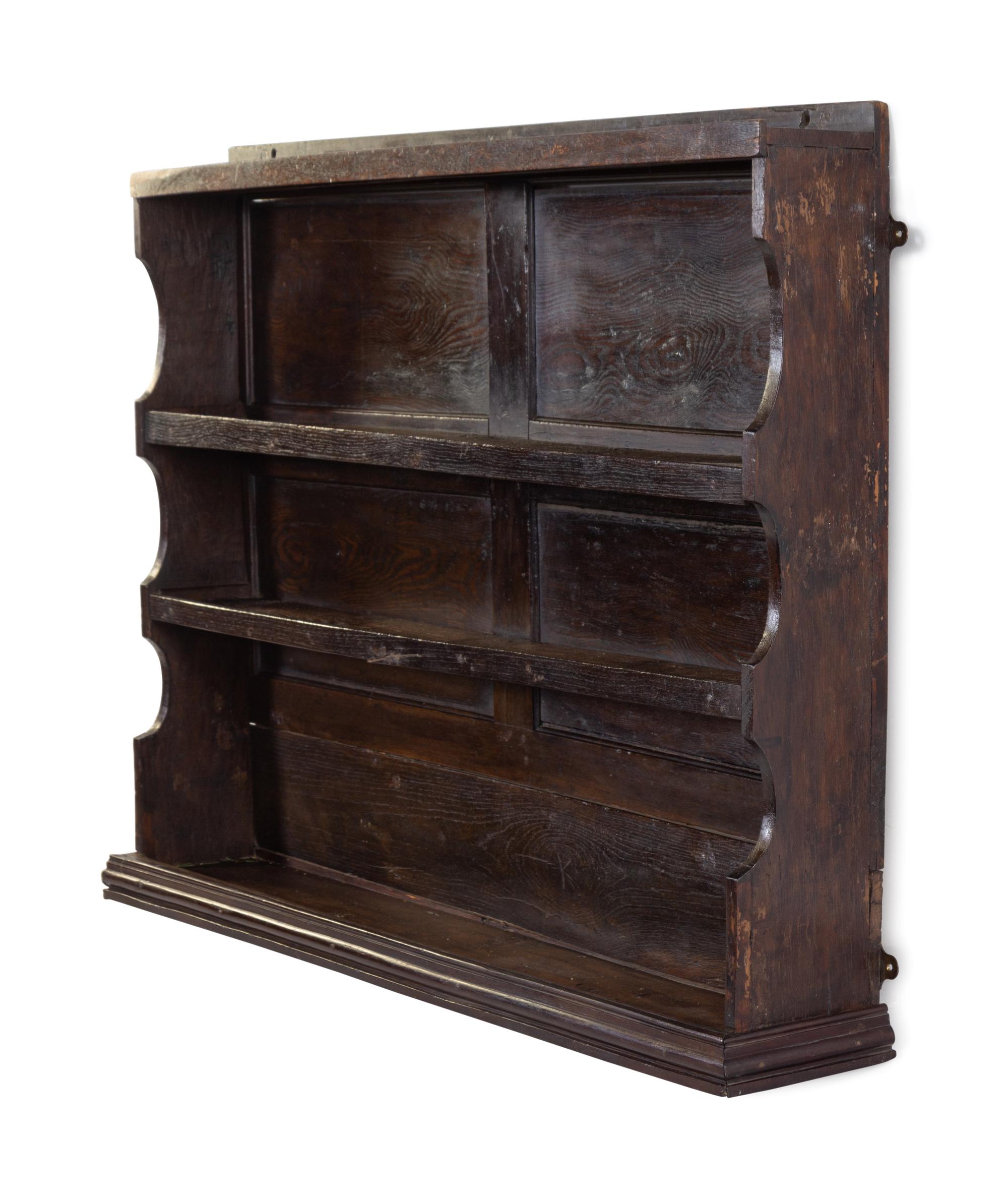 An English Oak Plate Rack — 19th Century