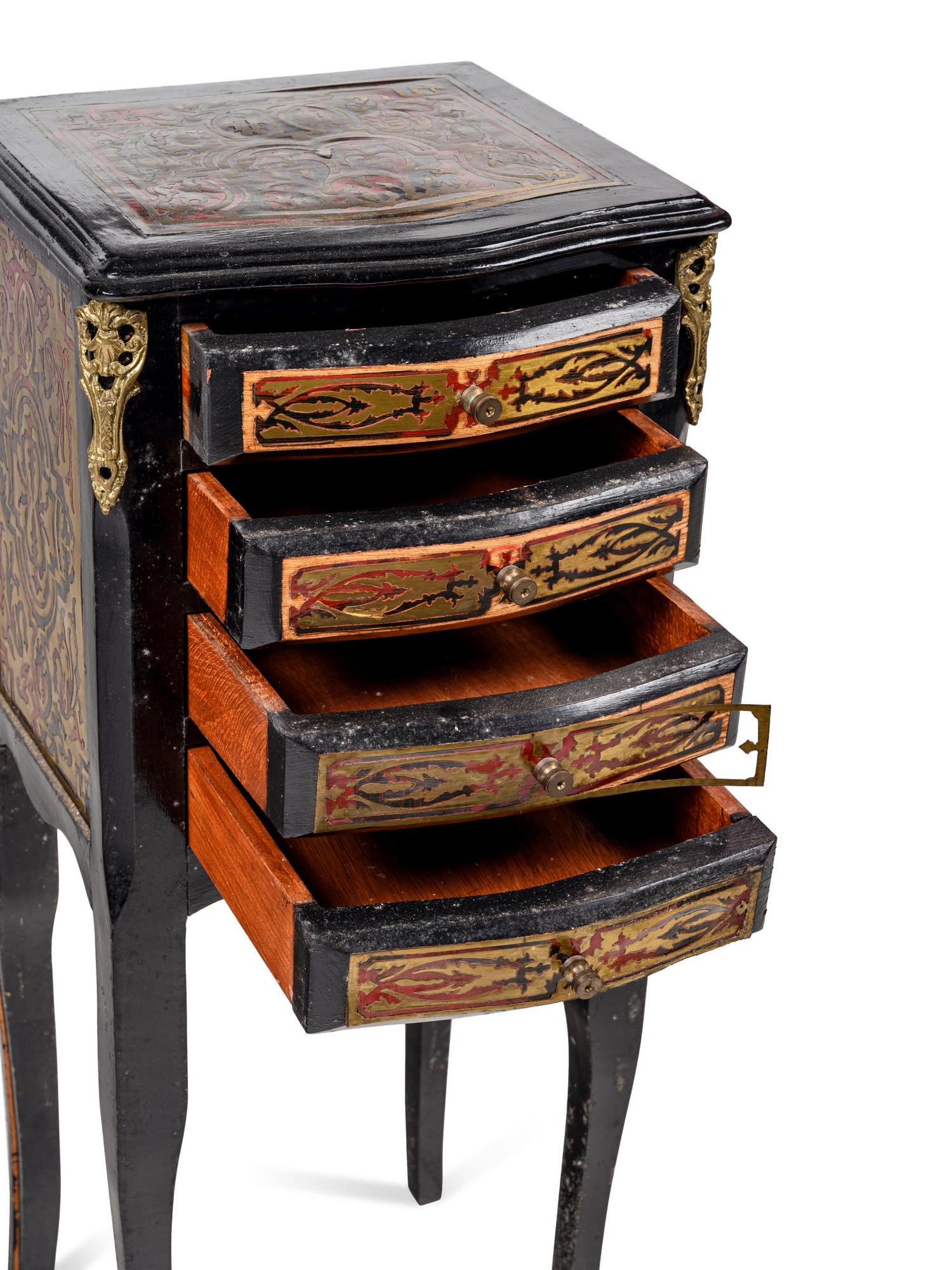 A Napoleon III Style Brass Inlaid Simulated Tortoise Chest