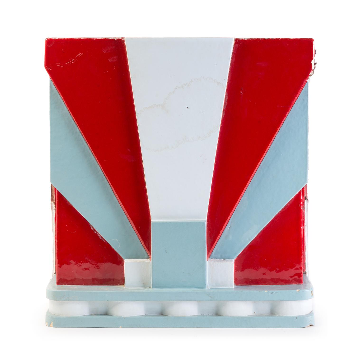 A Chicago Subway Terra Cotta Endcap Panel Height 21 x width 19 1/4 x depth 8 inches
