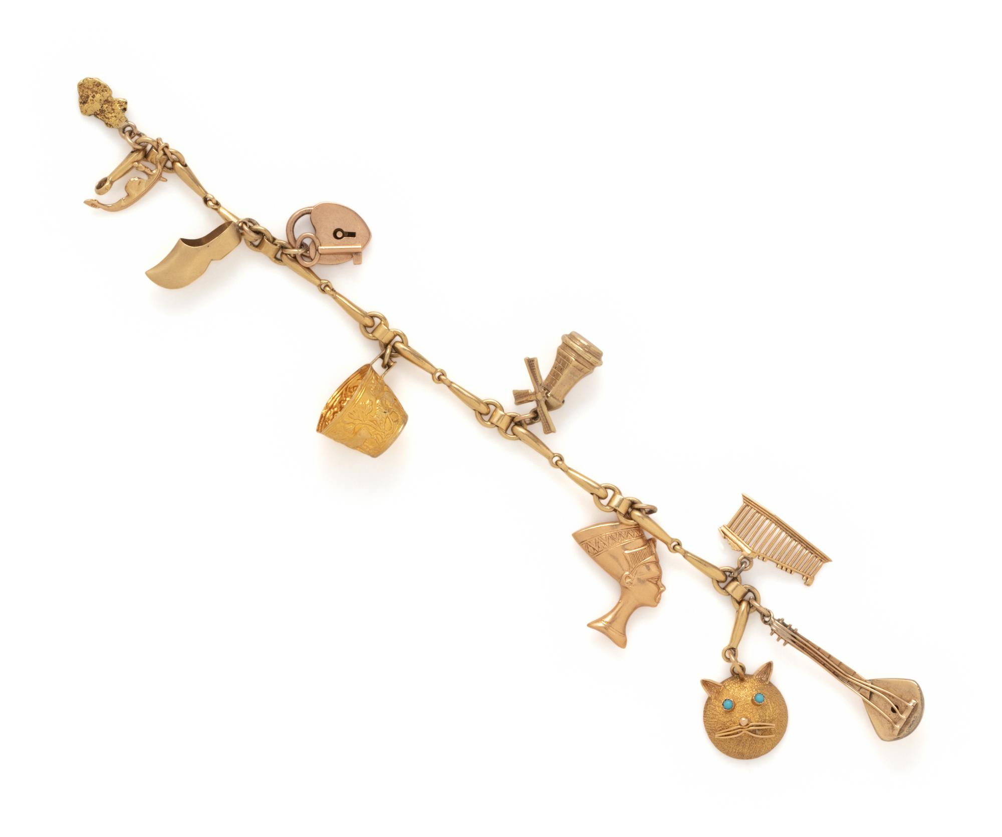 YELLOW GOLD CHARM BRACELET