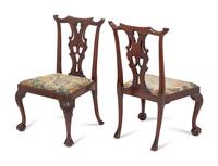 A Pair of George III Mahogany Side Chairs