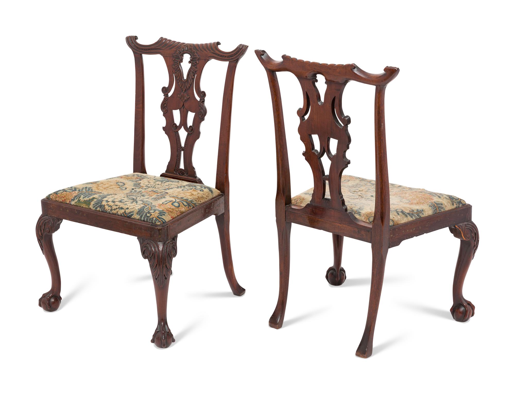 A Pair of George III Mahogany Side Chairs