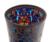 A Pair of Russian Plique-à-Jour Enamel Beakers