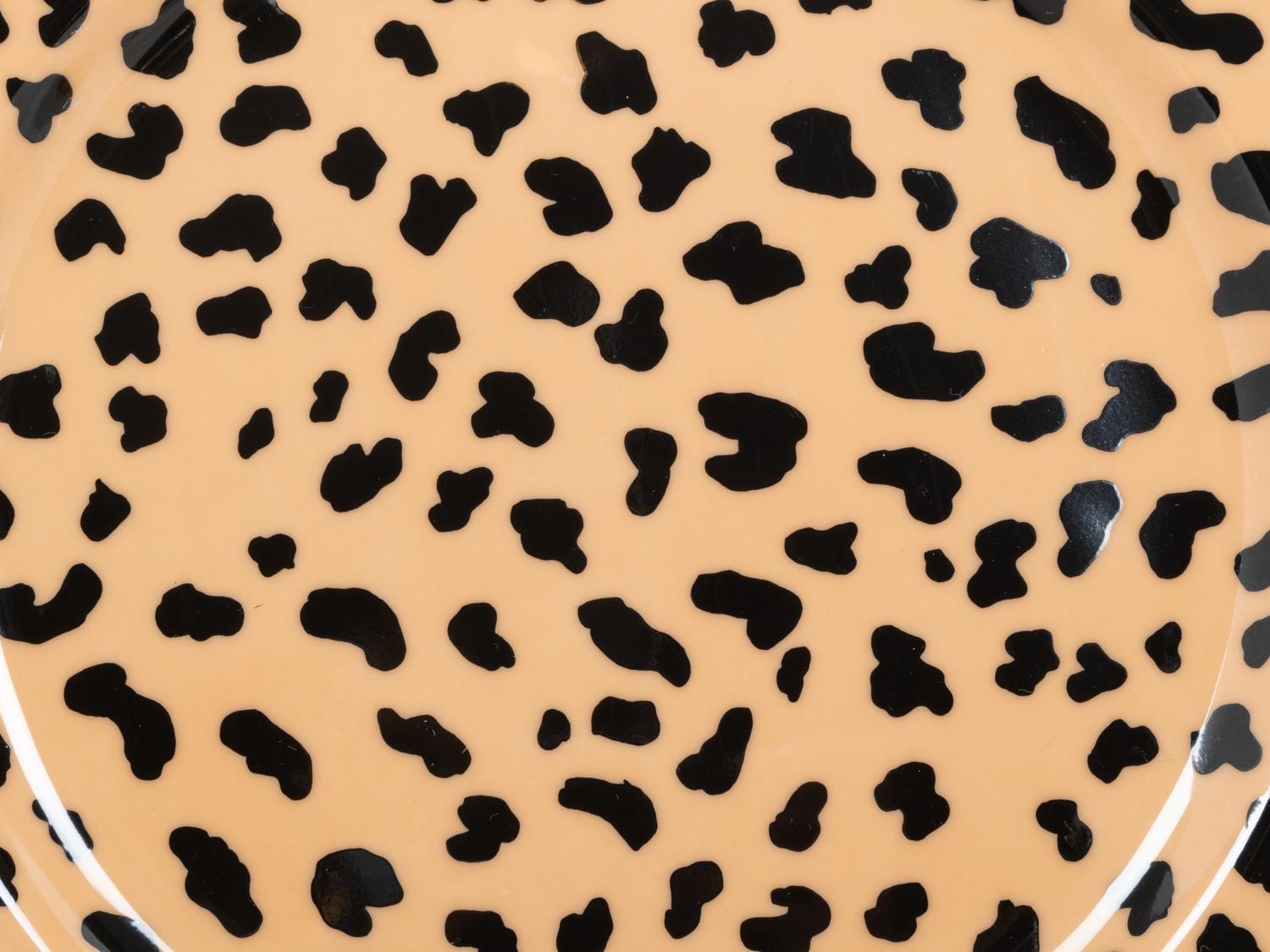 A Set of Eschenbach Leopard Print Porcelain Dinnerware Articles Retailed by Tiffany & Co.