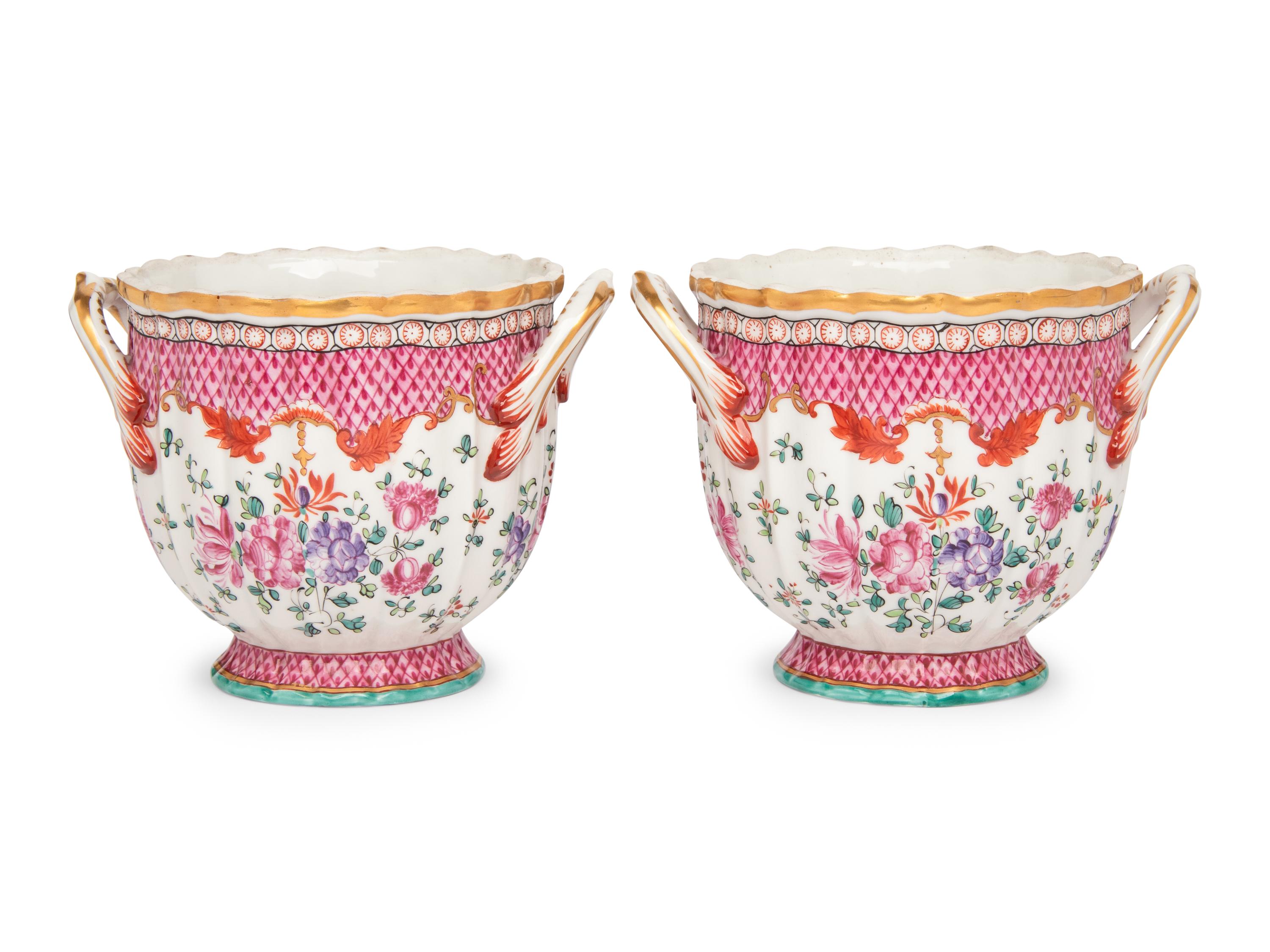 A Pair of Samson Porcelain Jardinières