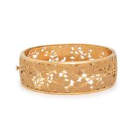YELLOW GOLD LEAF BANGLE BRACELET