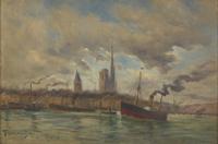 Frank Myers Boggs (American, 1855–1926) — The Harbor in Rouen