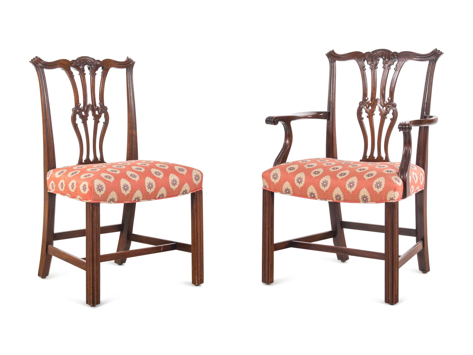 A Set of Eight George III Style Mahogany Dining Chairs