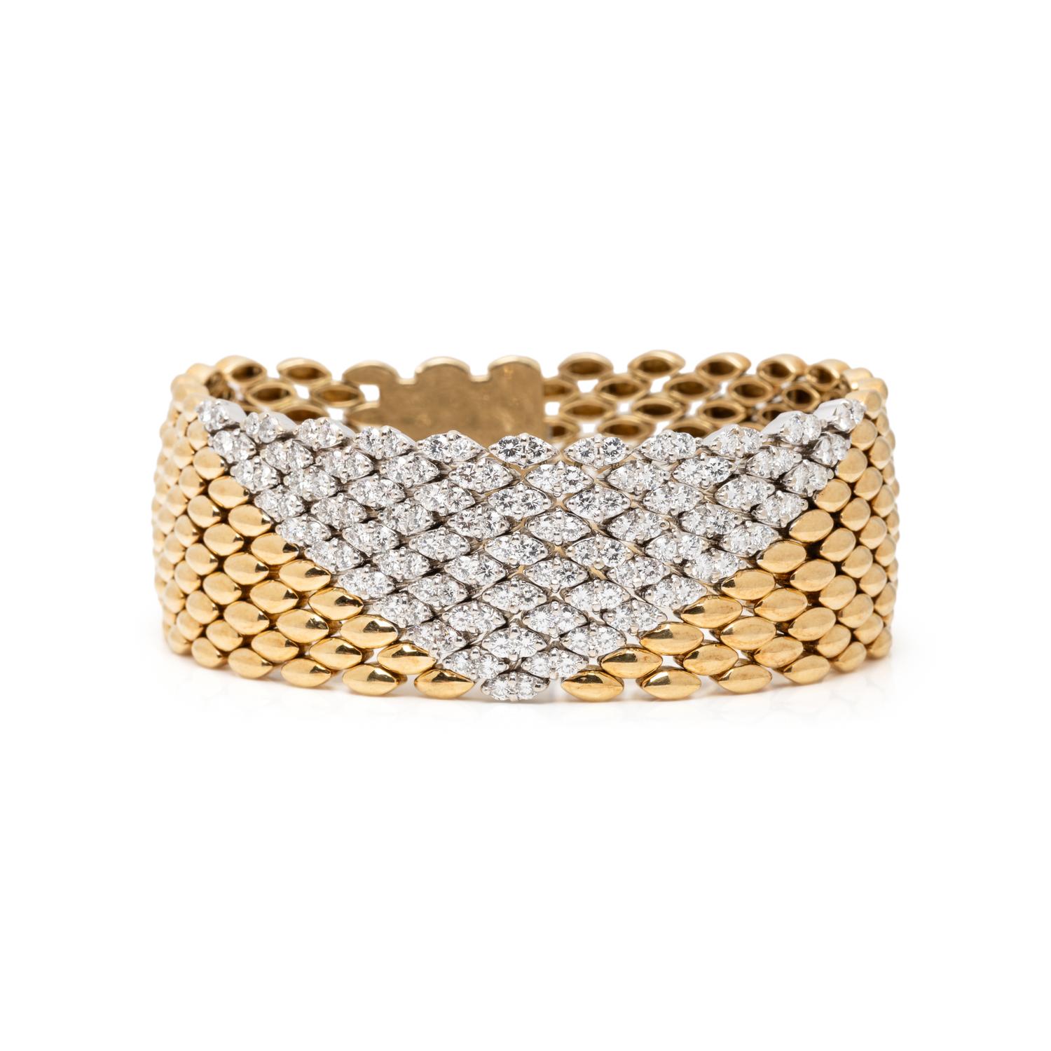 BICOLOR GOLD AND DIAMOND BRACELET