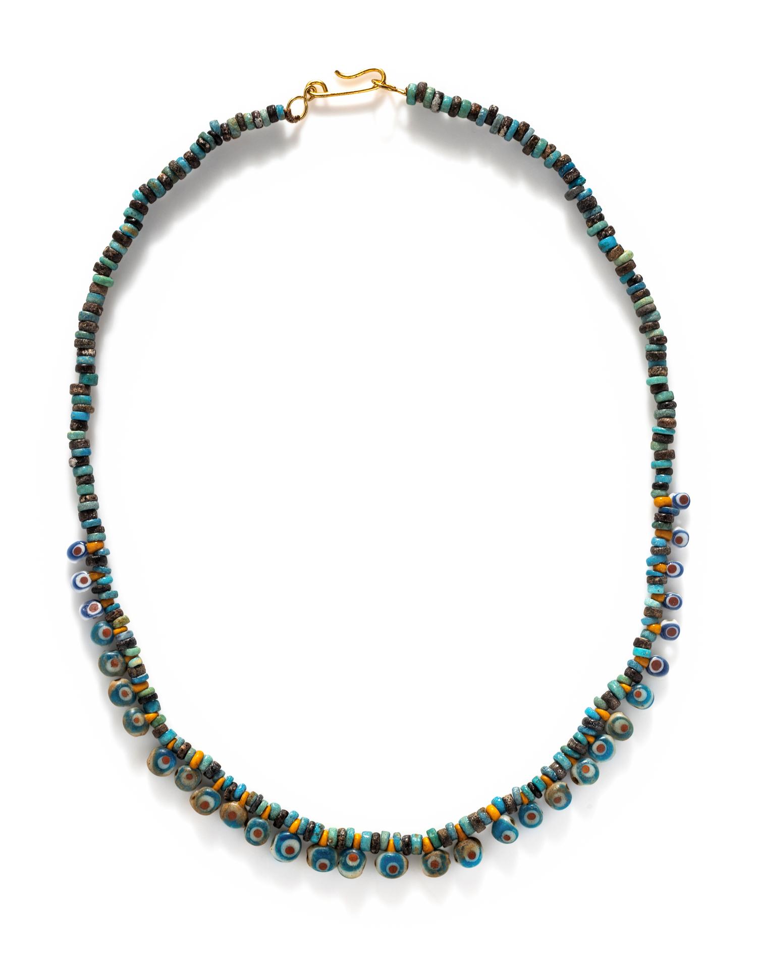 An Egyptian Glass Eye Bead Necklace